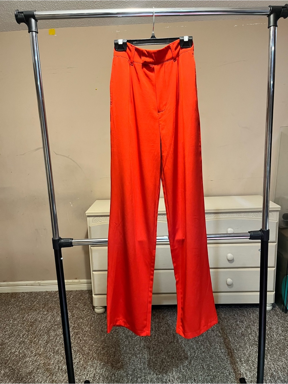 Forever 21 Bright Red Wide-Leg High-Waist Pants